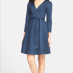Diane von Furstenberg Denim Wrap Dress Size: 6
